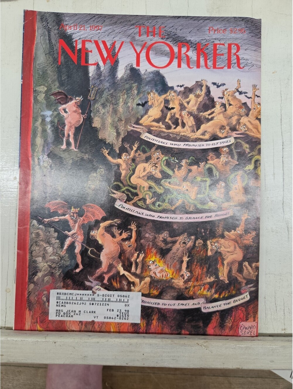 The New Yorker Full Magazine April 21, 1997 The Unforgiving Cover Edward Sorel